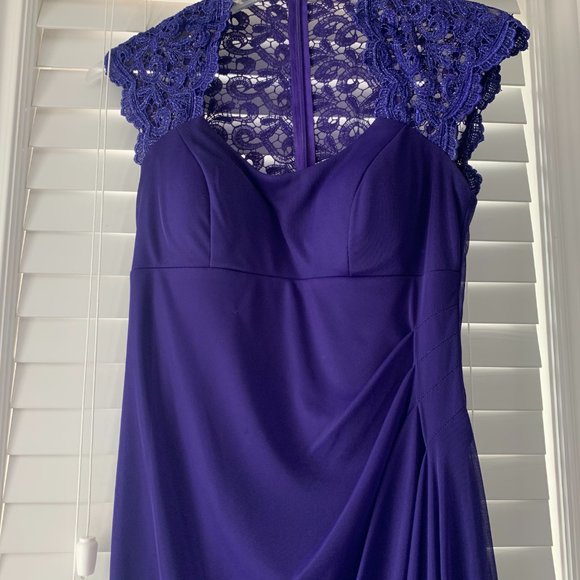 Women's Purple Evening Dress - Picture 2 of 3